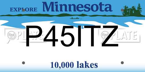 P45ITZ Minnesota License Plate