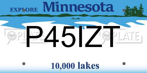 P45IZT Minnesota License Plate