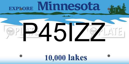 P45IZZ Minnesota License Plate