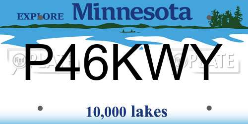 P46KWY Minnesota License Plate