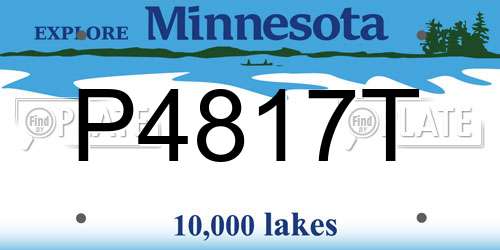 P4817T Minnesota License Plate