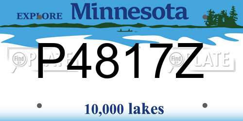 P4817Z Minnesota License Plate