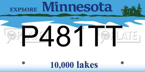 P481TT Minnesota License Plate