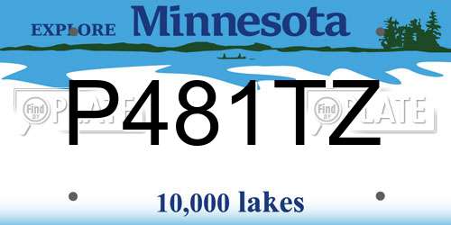 P481TZ Minnesota License Plate
