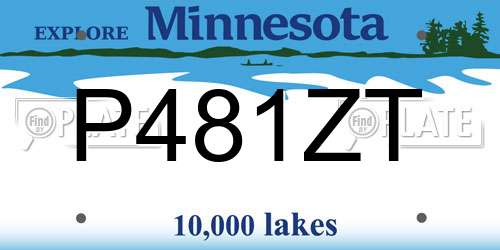 P481ZT Minnesota License Plate