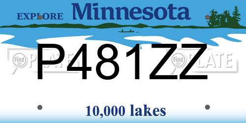 P481ZZ Minnesota License Plate