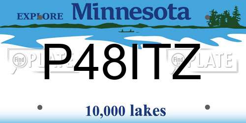 P48ITZ Minnesota License Plate