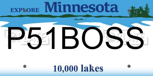 P51BOSS Minnesota License Plate