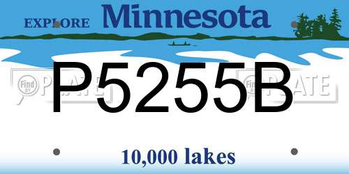P5255B Minnesota License Plate