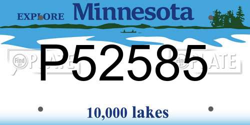P52585 Minnesota License Plate