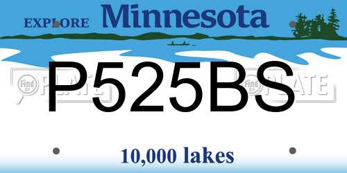P525BS Minnesota License Plate