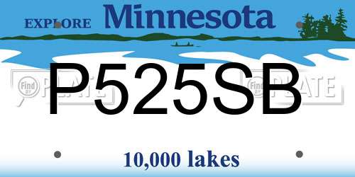 P525SB Minnesota License Plate