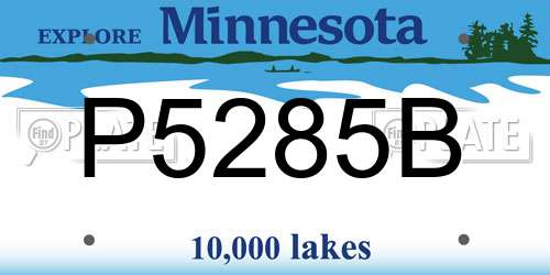 P5285B Minnesota License Plate