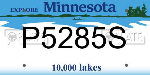 P5285S Minnesota License Plate