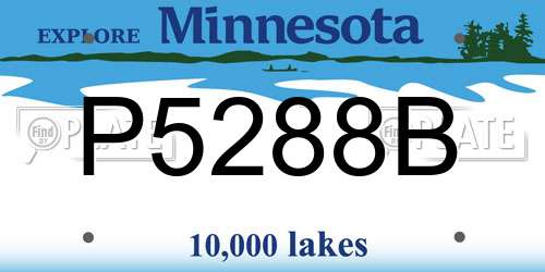 P5288B Minnesota License Plate