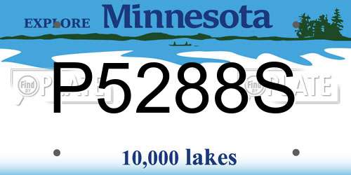 P5288S Minnesota License Plate