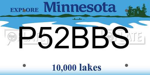 P52BBS Minnesota License Plate
