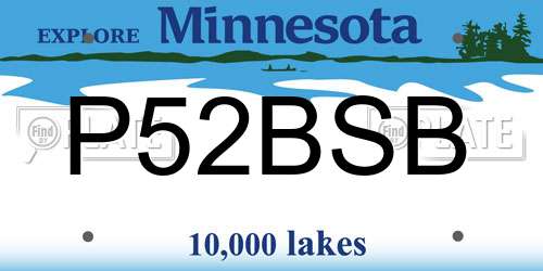 P52BSB Minnesota License Plate