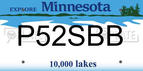P52SBB Minnesota License Plate