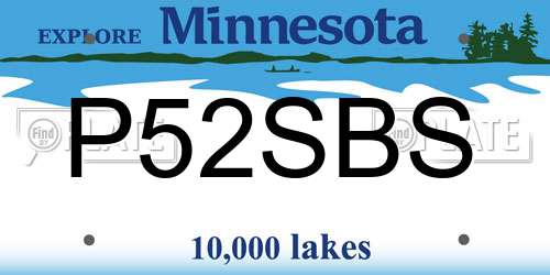 P52SBS Minnesota License Plate
