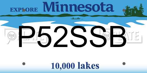 P52SSB Minnesota License Plate