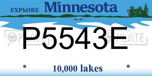 P5543E Minnesota License Plate
