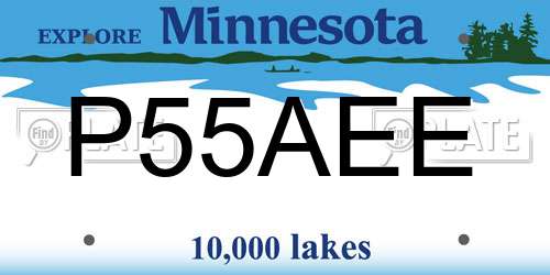 P55AEE Minnesota License Plate