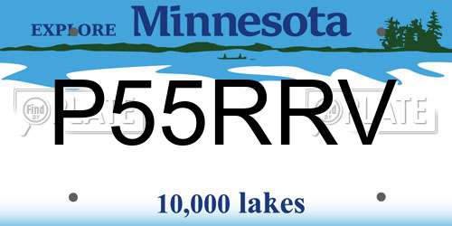 P55RRV Minnesota License Plate