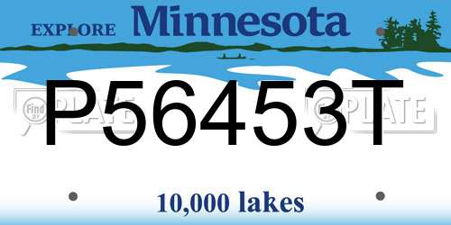 P56453T Minnesota License Plate