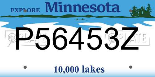 P56453Z Minnesota License Plate