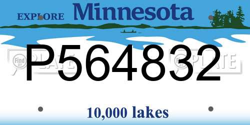 P564832 Minnesota License Plate