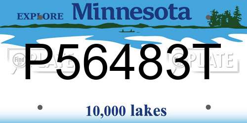 P56483T Minnesota License Plate