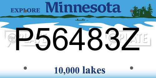P56483Z Minnesota License Plate
