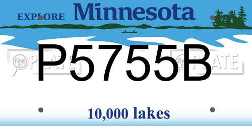 P5755B Minnesota License Plate