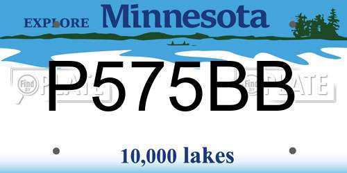 P575BB Minnesota License Plate