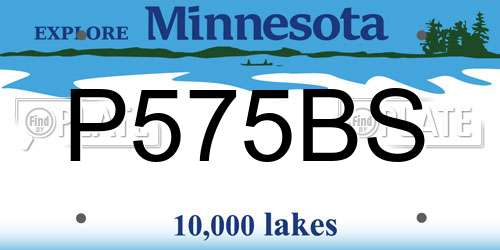P575BS Minnesota License Plate