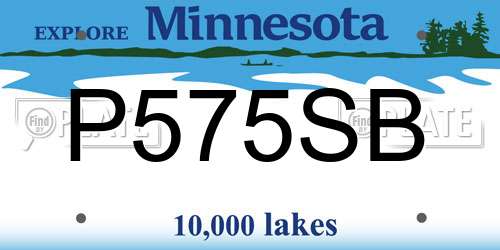 P575SB Minnesota License Plate