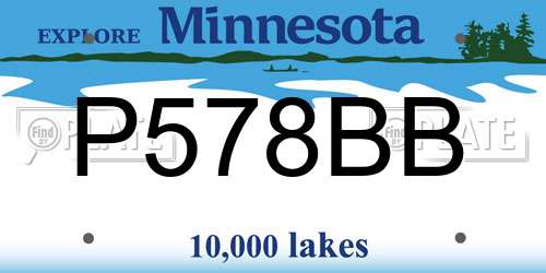 P578BB Minnesota License Plate