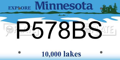 P578BS Minnesota License Plate