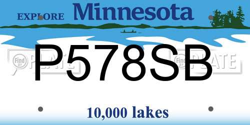 P578SB Minnesota License Plate