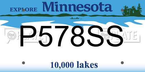 P578SS Minnesota License Plate