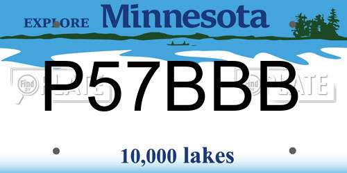 P57BBB Minnesota License Plate