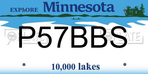 P57BBS Minnesota License Plate