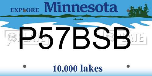P57BSB Minnesota License Plate