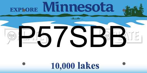 P57SBB Minnesota License Plate