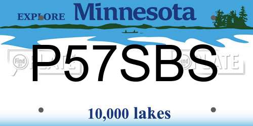 P57SBS Minnesota License Plate