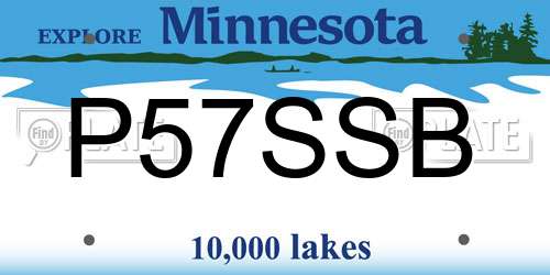 P57SSB Minnesota License Plate