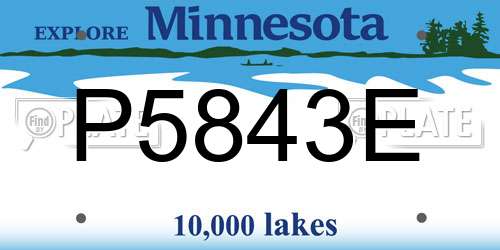 P5843E Minnesota License Plate