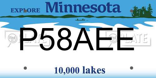 P58AEE Minnesota License Plate