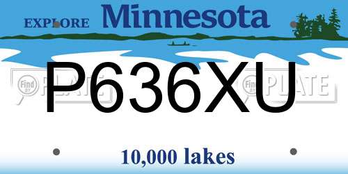 P636XU Minnesota License Plate